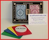 Kem RB Arrow Wide Size Regular Index 100% Plastic Playing Cards with Free Dealer Button, 4 Free Cut Cards and Replacement Request Form