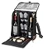 Picnic at Ascot 156BLK-G Vintage Black Wine Backpack 4-person