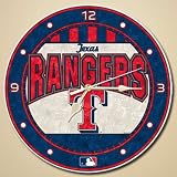 MLB Texas Rangers 12" Art-Glass Wall Clock