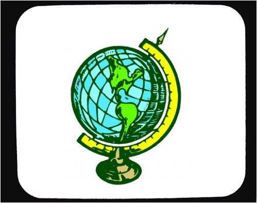 Mouse Pad with continents, globe, round