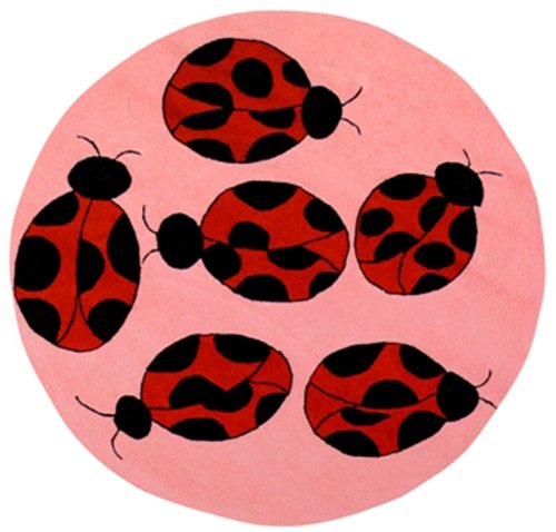 Ladybugs Playground Rug in Pink
