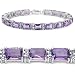 24.00 Carat Genuine Amethyst Octagons & Tanzanite Rounds Silver Bracelet