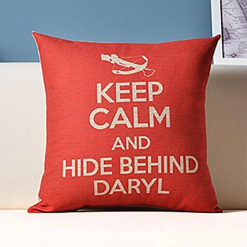 10rnanmentsstore The Walking Dead throw pillow keep calm and hide behind daryl sofa cushions k11 pilowcase cotton Cushion Covers 18X18inch for bed sofa decoration