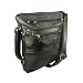 Genuine Pebbled Leather Handbag Purse w/ Zip Pockets (Black)