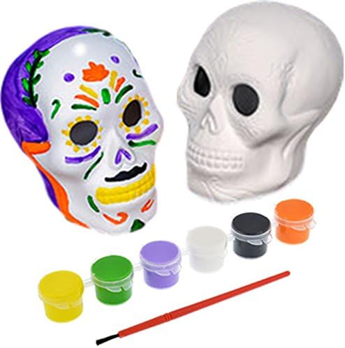 Day of the Dead Ceramic Skulls Paint Your Own Set