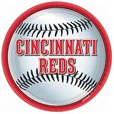 Lets Party By Amscan Cincinnati Reds Baseball Round Dinner Plates