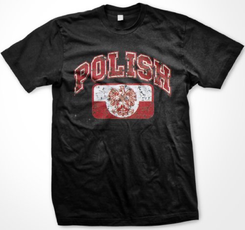 Polish Eagle Mens T-shirt, Poland Polska Eagle Flag Country Pride Tee Shirt