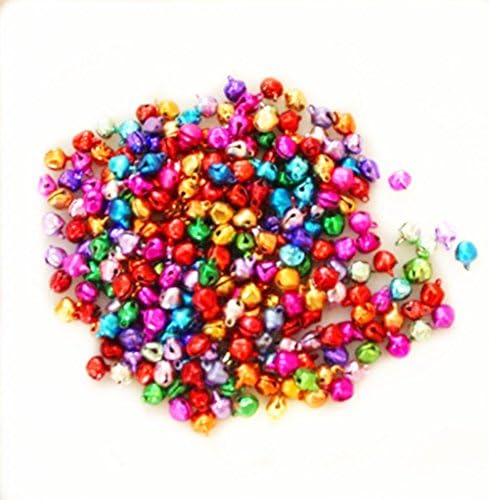 200-Pack 8 mm Mixed Jingle Christmas Bells Loose Beads Charms Jewelry Marking Craft Kits