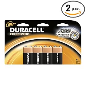 Duracell Batteries, 9-Volt Size, 4-Count Packages (Pack of 2) by Duracell