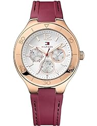 Tommy Hilfiger White Dial Maroon Rubber Ladies Watch 1781331