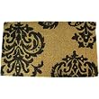 Black and Natural Decorative Heavy Duty Coir Doormat, Design 1