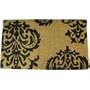Black and Natural Decorative Heavy Duty Coir Doormat, Design 1