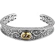 Sterling Silver and 14K Yellow Gold Honey Quartz Bracelet