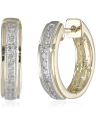 10k Yellow Gold Diamond Hoop Earrings (1/4 cttw, I-J Color, I2-I3 Clarity)