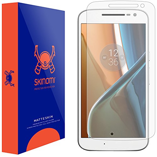 Moto G4 Screen Protector, Skinomi® MatteSkin Full Coverage Screen Protector for Motorola Moto G4 Anti-Glare and Bubble-Free Shield with Lifetime Warranty