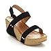 FOREVER FREYA-34 Women's Vamp Strap Sling Back Cork Platform Ankle Strap Sandals