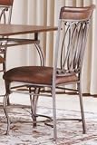 Review Home Decorators Collection  / Montello Dining Chairs Set/2 Dstrsdbrnfxlthr Old Steel