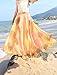 Relaxfeel Women's Flower High Waist Beach A Line Mixi Long Chiffon Skirt