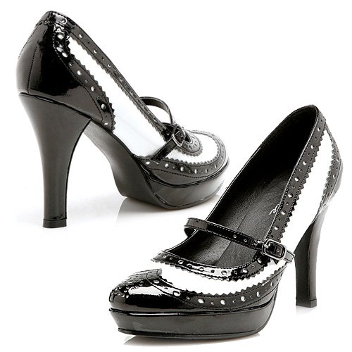 Ellie Shoes Women's 414-FLAPPER 4' Heel Wingtip Mary-Jane