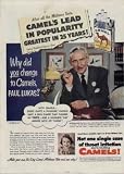 PAUL LUKAS, veteran atage, television and movie actor. ..... 1951 Camel Cigarettes Ad, A3180A.