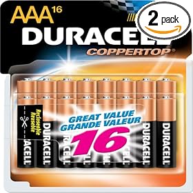 Duracell Batteries, AAA Size, 16-Count Packages (Pack of 2)