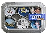 Navy Bottle Cap 6 pc Magnet Set w/ Case