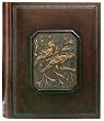 Art-Deco Birds Italian Leather Photo Album / Wedding Album / Scrapbook, Embossed Bird Designs, Gift Boxed, 9.5 x 12"