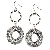 Jessica Simpson Crystal Double Ring Silver-Ton