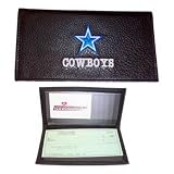Dallas Cowboys Black Embroidered Leather Checkbook Cover
