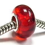 Queenberry (Free S/H) Rare Sterling Silver Red Natural Baltic Amber Round Bead For Pandora Troll European Charm Bracelets