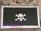 Beautiful Jeweled Business Card Case-Skull & Crossbones