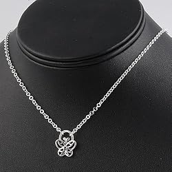 Sterling Silver Necklaces - Butterfly - Length: 16", Height: 16mm