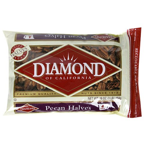 Diamond Pecan Halves, 16-Ounce Bags (Pack of 4) by Diamond Nuts