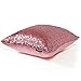 AMAZLINEN(TM Decorative Glitzy Sequin & Comfy Satin Solid Throw Pillow Cover 18 Inch Square Pillow Case, Hidden Zipper Design, 1 Cover Pack Only(Pink)