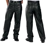 Classic Loose Fit Men's Leather Pants by Xelement