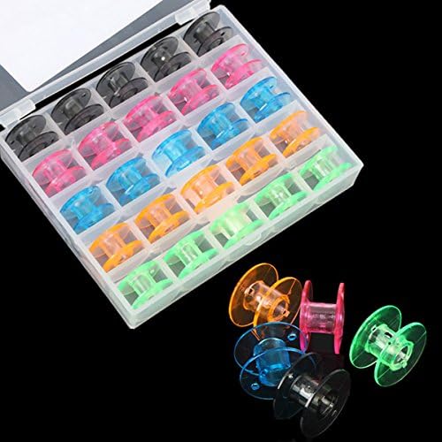 Ology(R)- 25pcs Empty Colorful Plastic Sewing Machine Bobbins Spools Brother Babylock Singer