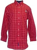 Ohio State Buckeyes Red Plaid Long Sleeve Woven Shirt (Medium)