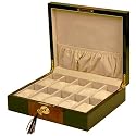 Watch Box Storage Case 10 Burlwood Black Lacquer Finish SALE
