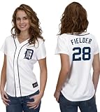 Prince Fielder Jersey: Women's Majestic Home White Replica #28 Detroit Tigers Jersey