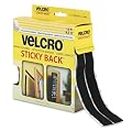 Velcro Sticky-Back Hook & Loop Fastener Roll In Dispenser Box, 3/4in X 15 Ft., Black (VEK90081)
