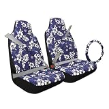 Pilot Automotive SC-308B Hawaiian Flower Combination Seat Cover Kit, (5 Piece)