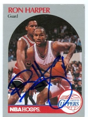 Ron Harper Autographed/Hand Signed Basketball Card (Los Angeles Clippers) 1990 Hoops #146