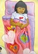 Girls Hearts Flowers Toddler Pink Nap Mat Sleeping Bag Backpack