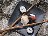 IMAGE OF Sushi and Chopsticks Beside Rushing Water Stretched Canvas Poster Print, 48x36