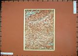 1899 ANTIQUE COLOUR MAP SWITZERLAND PIZ LANARD BAEDEKER Image