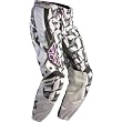 Fly Racing Kinetic Race Women's Dirt Bike Motorcycle Pants w/ Free B&F Heart Sticker Bundle - Gray/White/Purple