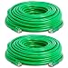 Cat5e Ethernet Cable â€“ 50 ft Green - Gold Plated Contacts Male to Male Patch Cord (2 Pack)