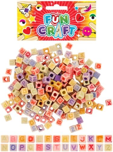 CRAFT KIT BEADS ALPHABET CUBES 35G ASTD COLS