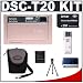 Sony CyberShot DSC-T20 8.0 Megapixel Digital Camera (Pink) with 3x Optical Zoom + Lexar Media 2GB 40x Platinum II Series Memory Stick (MS) PRO Duo Card + High Speed USB 2.0 Memory Stick (MS) Card Reader + Digital Camera Case