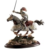 Medieval Knight on Horse Desktop Table Statue Sculpture